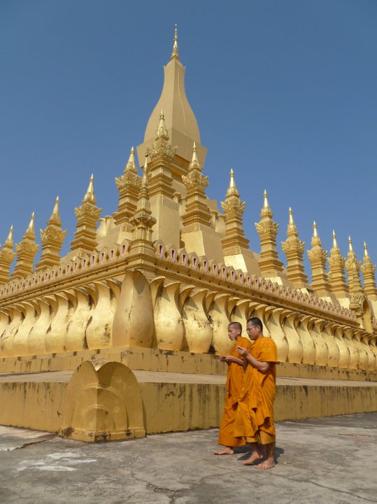 Vientiane Laos That Louang Buddhist Monks
