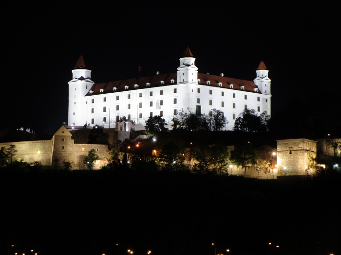 Bratislava Castle Slovakia at niight