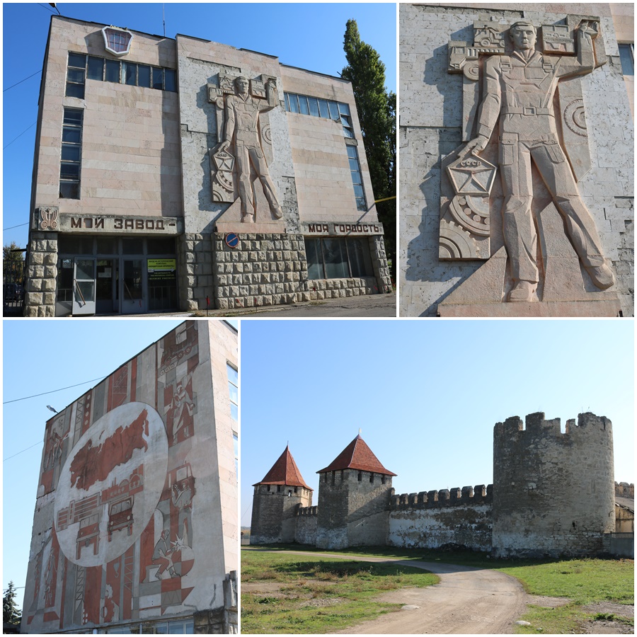 An old Soviet era Motor Transport relief and mural near Bender Fortress - Bender, Transnistria Moldova